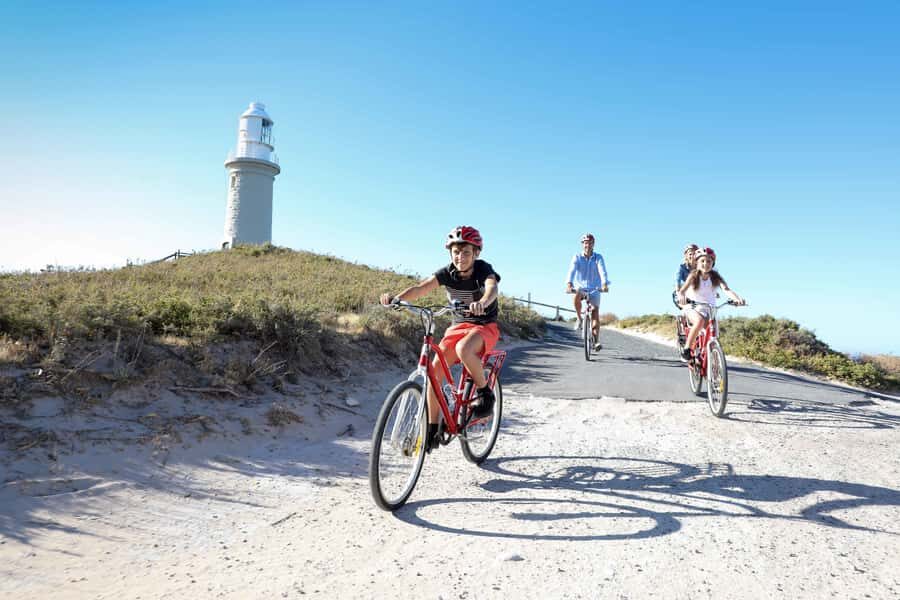 From Perth: Rottnest Island Ferry & Bike Trip - Bike Pickup on Rottnest: Helmets, Simple Gear, and Real Hills