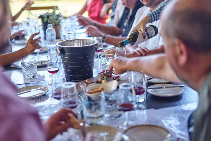 From Perth: Swan Valley Winery Tour - Lancaster Wines: the rustic tasting shed and cheese board