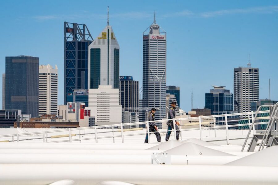 Optus Stadium HALO Rooftop Experience - Level 5 staircase or the lift: how you reach the sails